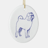 Hunderasse Mops Keramisch Ornament (Rechts)