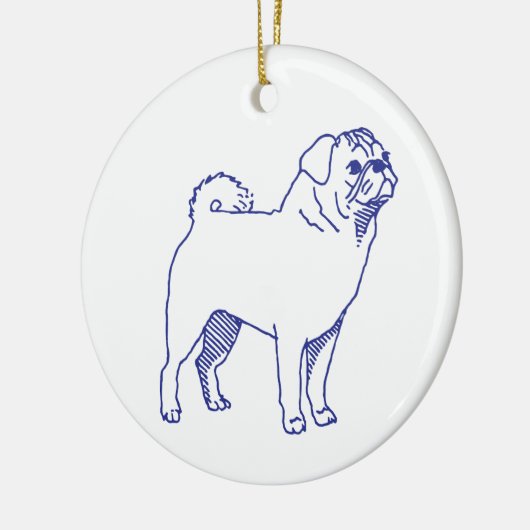 Hunderasse Mops Keramisch Ornament (Links)