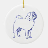 Hunderasse Mops Keramisch Ornament (Achterkant)