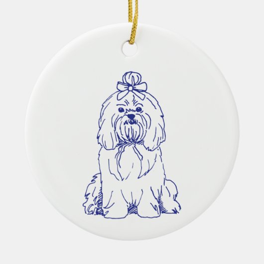 Hunderasse Shih Tzu Keramisch Ornament (Voorkant)