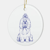 Hunderasse Shih Tzu Keramisch Ornament (Links)