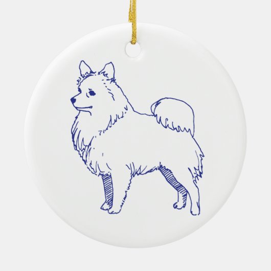 Hunderasse Spitz Keramisch Ornament (Achterkant)