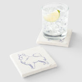 Hunderasse Spitz Stenen Onderzetter (Zijkant)