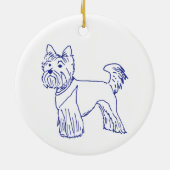Hunderasse Yorkshire Terrier Keramisch Ornament (Achterkant)