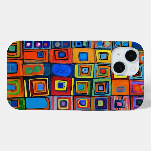 Hundertwasser geïnspireerde levendige pleinen Case-Mate iPhone case (Achterkant (horizontaal))
