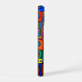Hundertwasser Geïnspireerde Levendige Vierkanten  iPhone 15 Case (Rechterkant)