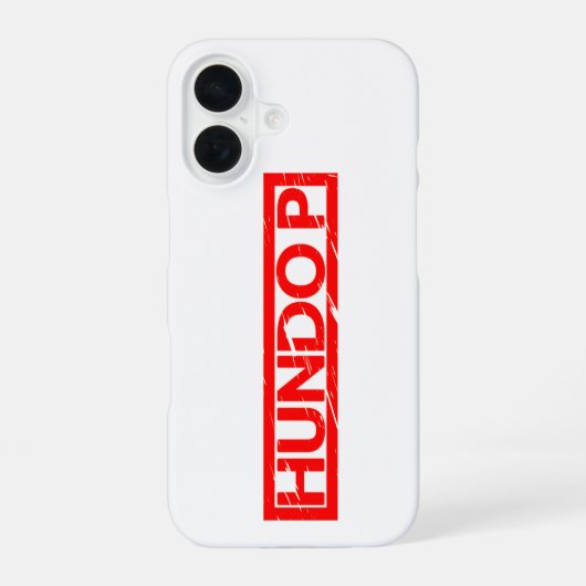 Hundo P Stamp iPhone 16 Hoesje (Achterkant)