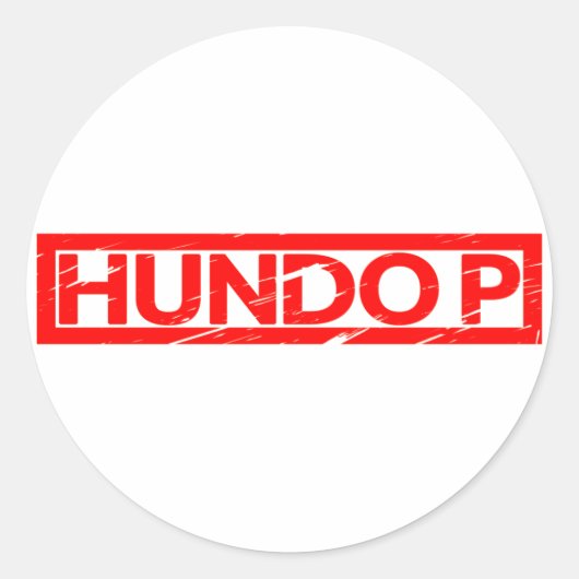 Hundo P Stamp Ronde Sticker (Voorkant)