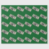 Hundred Dollar Bill Green Wrapping Paper Cadeaupapier (Vlak)