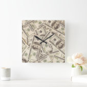 Hundred Dollar Bill Money Clock Vierkante Klok (Huis)