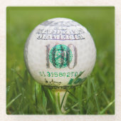 Hundred Dollar Golf Ball Glazen Onderzetter (Voorkant)