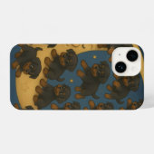 Hundred Flying Rottweilers – Joyful Puppies iPhone Hoesje (Achterkant horizontaal)