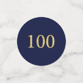Hundred Gold & Navy Confetti 100ste verjaardagsfee (Kleine voorkant)