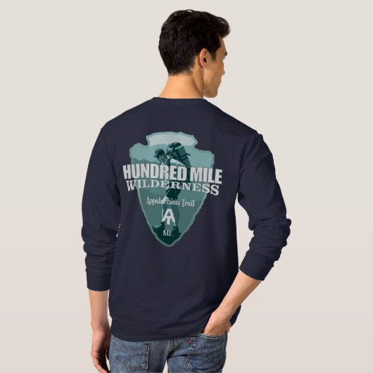 Hundred Mile Wilderness (pijlpunt T) T-shirt (Achterkant volledig)