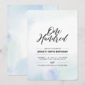 Hundred | Minimale Waterverf 100e verjaardag van d Kaart (Voorkant / Achterkant)