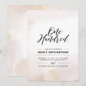 Hundred | Minimale Waterverf 100e verjaardag van d Kaart (Voorkant / Achterkant)