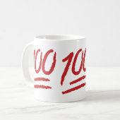 Hundred Points Symbool Emoji Koffiemok (Voorkant links)