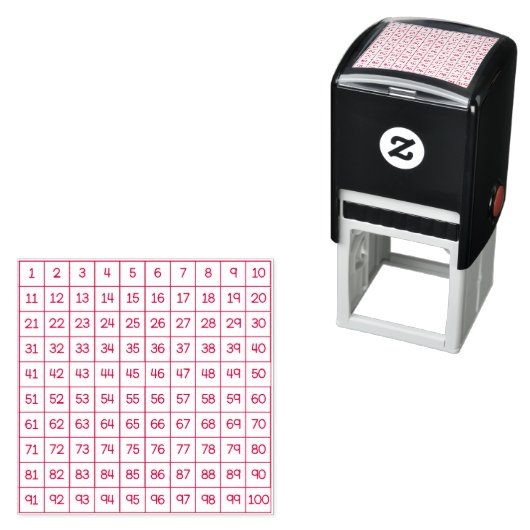 Hundreds Chart Self-Inking Stamp Zelfinktende Stempel (In situ)