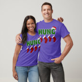 Hung - Funny Gay Endowed Kerstmis Premium T-shirt (Unisex)