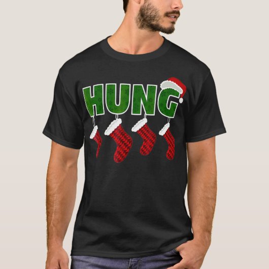 Hung - Funny Gay Kerst Shirt (Voorkant)