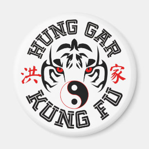 Hung Gar Kung Fu Tiger met Yin Yang Symbol Magneet