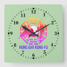 Hung Gar Kung-Fu Vierkante Klok