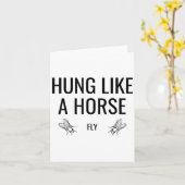 Hung Like A Horse Fly - Funny Sarcastic Horsefly W Kaart (Gele Bloem)