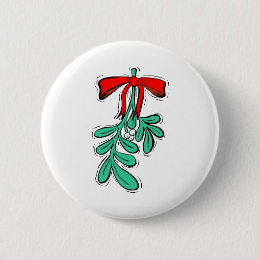 Hung Mistletoe Ronde Button 5,7 Cm (Voorkant)