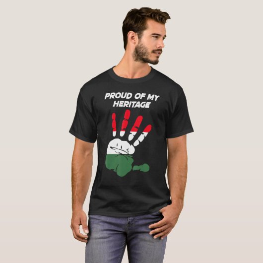 Hungarian Flag Printed Palm T-shirt (Voorkant volledig)