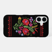 Hungarian Folk Design Red Peppers iPhone 16 Hoesje (Achterkant horizontaal)