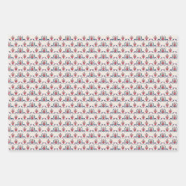 Hungarian Folk Floral Pattern Inpakpapier Vel