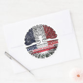Hungarian French France Tree Roots Flag Ronde Sticker (Envelop)