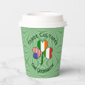 Hungarian Irish USA Shamrock Personalized Text Papieren Bekers (Achterkant)
