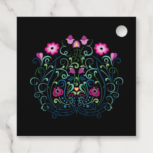 Hungarian Kalocsa Embroidery Pattern Bedankjes Labels (Achterkant)