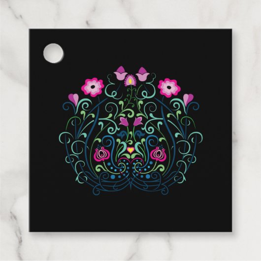 Hungarian Kalocsa Embroidery Pattern Bedankjes Labels (Voorkant)