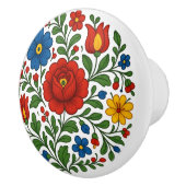 Hungarian Kalocsa Floral Folk Art Ceramic Knob Keramische Knop (Rechts)