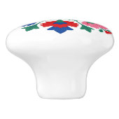 Hungarian Kalocsa Floral Folk Art Ceramic Knob Keramische Knop (Zijkant)