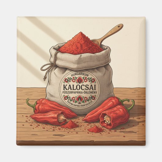 Hungarian Kalocsai Paprika – Red Paprika Powder  Magneet (Voorkant)
