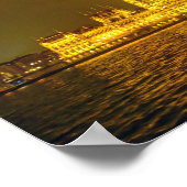 Hungarian Parliament, Budapest, Hungary at Night Poster (Hoek)