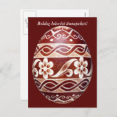 Hungarian traditional easter egg, postcard feestdagenkaart (Voorkant / Achterkant)