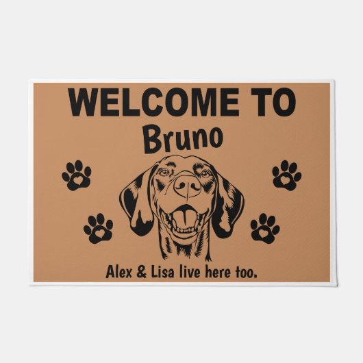 Hungarian Vizsla Personalized Door Mat Doormat  (Voorkant)