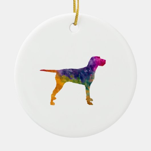 Hungarian Wirehaired Vizsla in watercolor Keramisch Ornament (Voorkant)