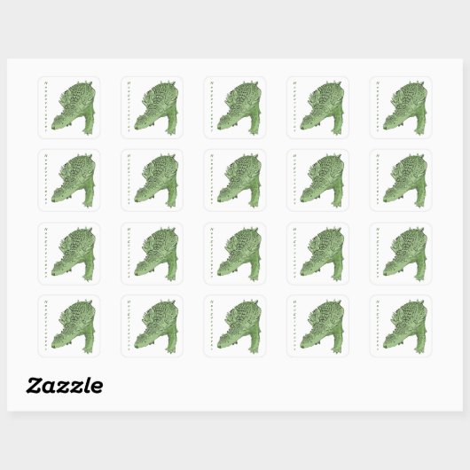 Hungarosaurus 3 vierkante sticker (Vel)