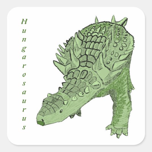 Hungarosaurus 3 vierkante sticker (Voorkant)