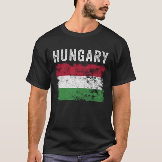 Hungary Flag Distressed  Men Women Kids  Hungarian T-shirt (Voorkant)
