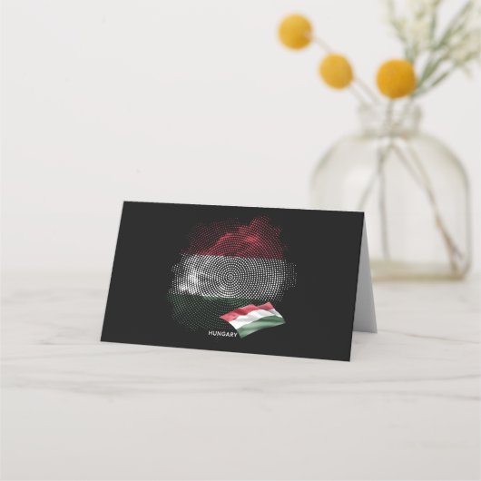 Hungary flag plaatskaartje (Voorkant)