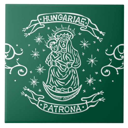 hungary religious motif medieval virgin mary jesus tegeltje (Voorkant)