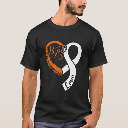 Hunger Disease Awareness Love Heart Ribbon T- T-shirt (Voorkant)