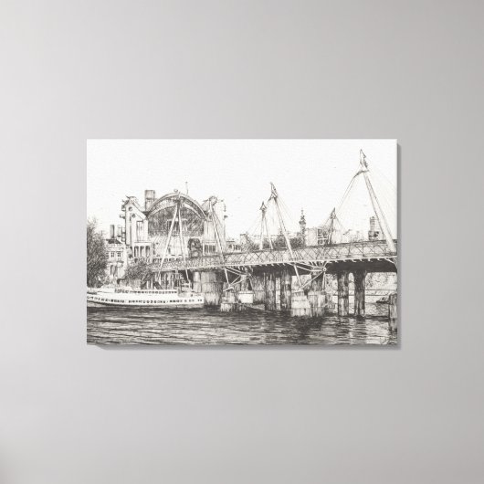 Hungerford Bridge London 30-10-2006 Canvas Afdruk (Voorkant)