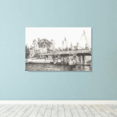 Hungerford Bridge London 30-10-2006 Canvas Afdruk (Insitu (Houten vloer))